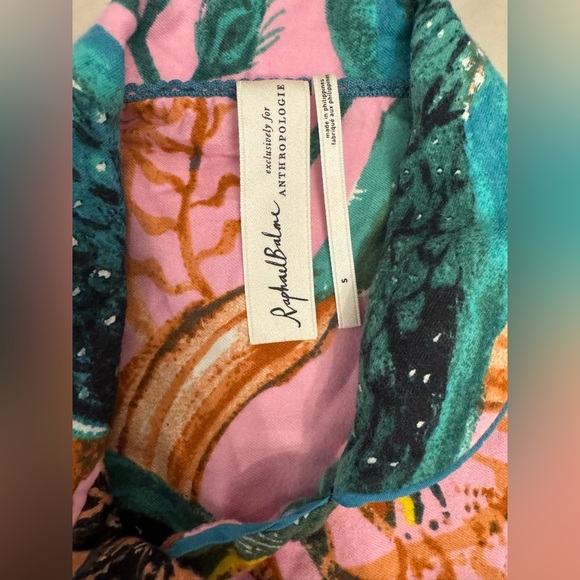 Anthropologie Pink and Green Animal Print Pajama Set NWOT - Picture 6 of 9